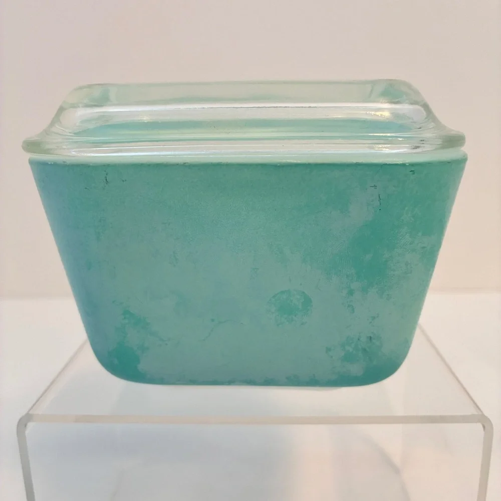 Pyrex Turquoise Refrigerator Dishes 0502/ 0501 With Lids Set of 3 Vintage